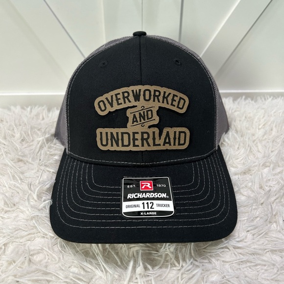 Overworked and underlaid. Trucker Richardson 112 hat. - Picture 2 of 2